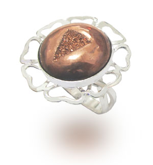 Silver 925 ring with Druzy stone
